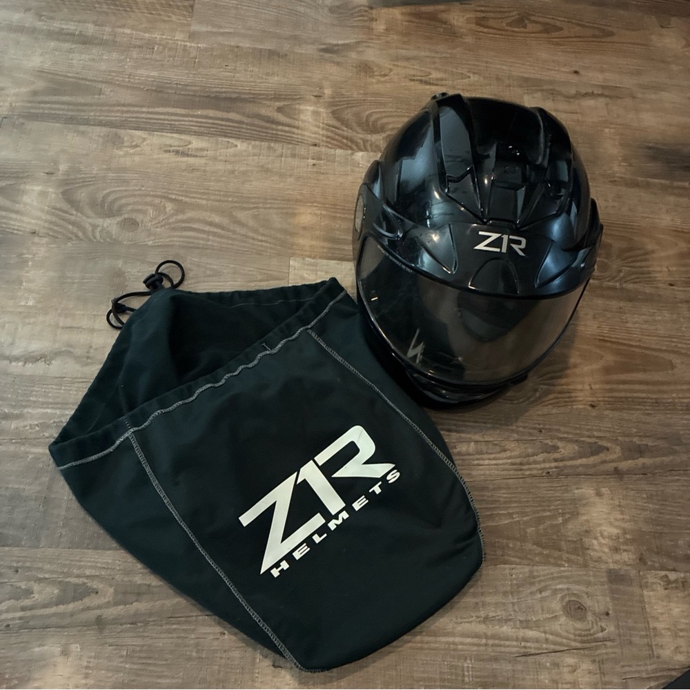 Black Full-Face Motorcycle Helmet -